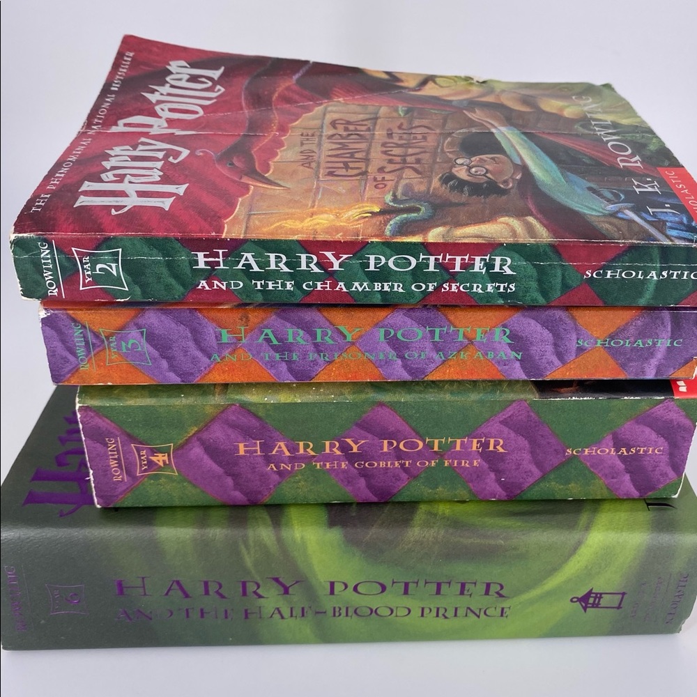 Harry Potter Lot Bundle Books First American Edition Books 2, 3, 4 & 6 Hogwarts.